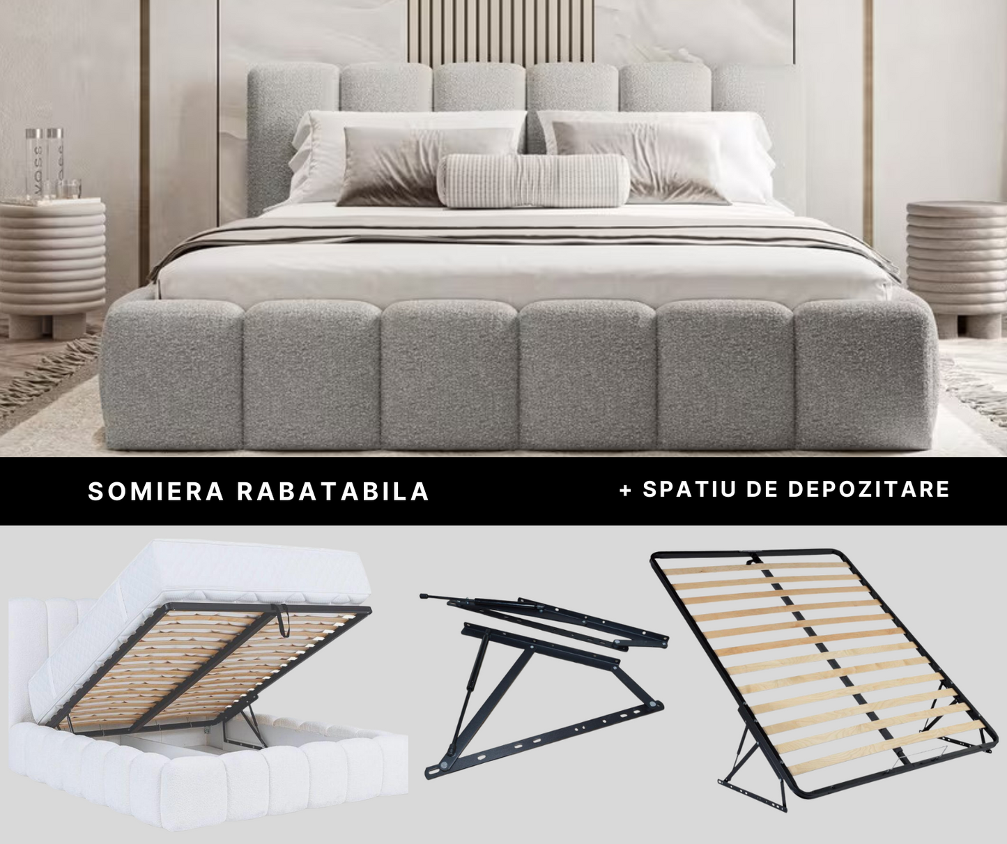 Pat Havana 1E, material bouclé, ivory, dimensiuni multiple