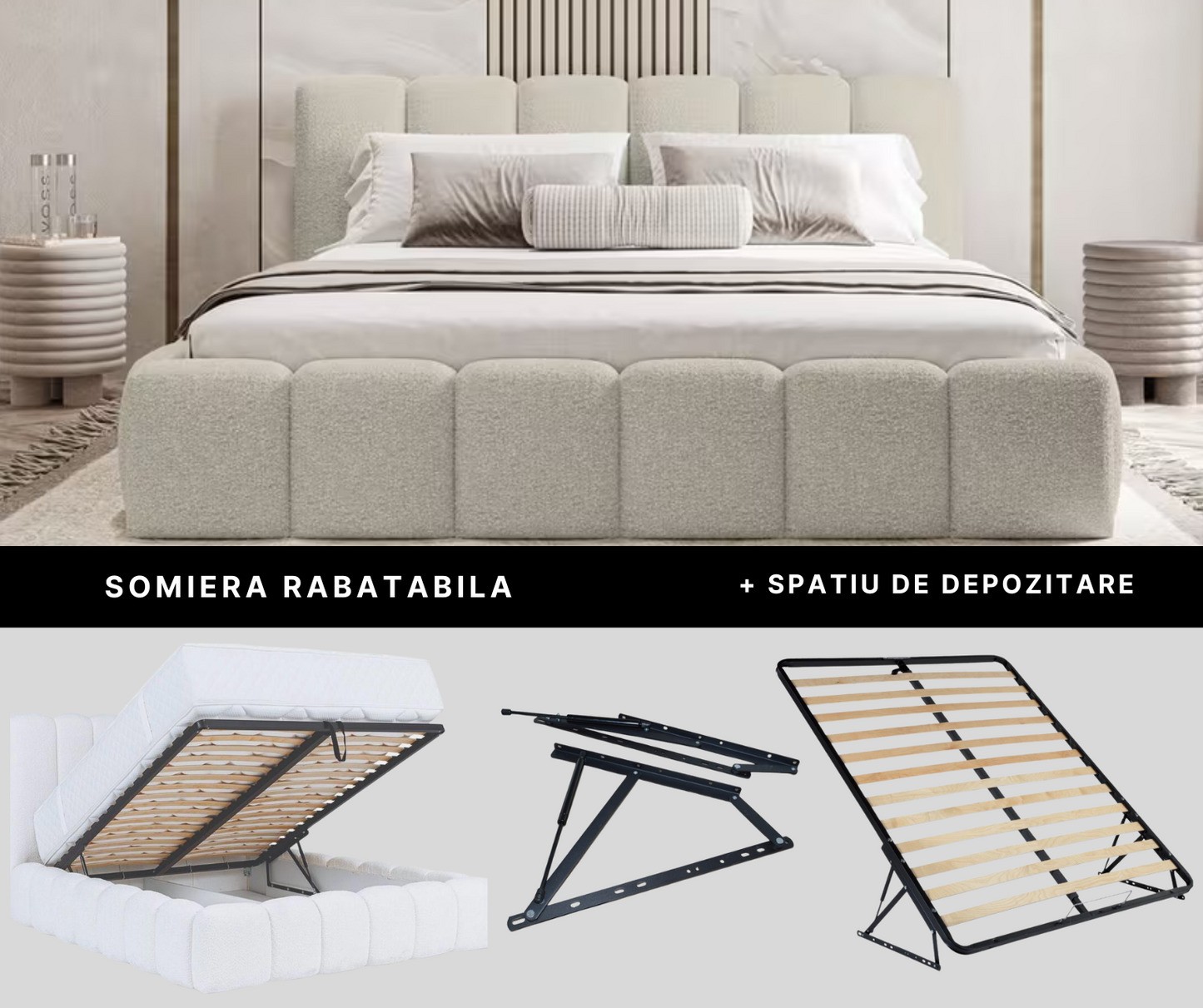 Pat Havana 1H, material bouclé, gri, dimensiuni multiple