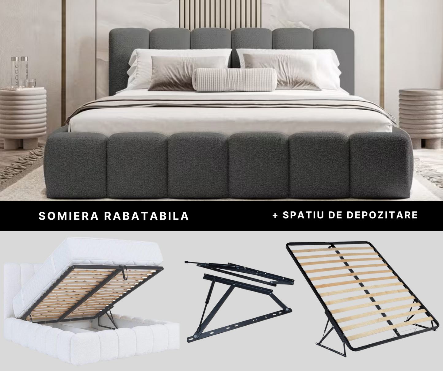 Pat Havana 1E, material bouclé, ivory, dimensiuni multiple