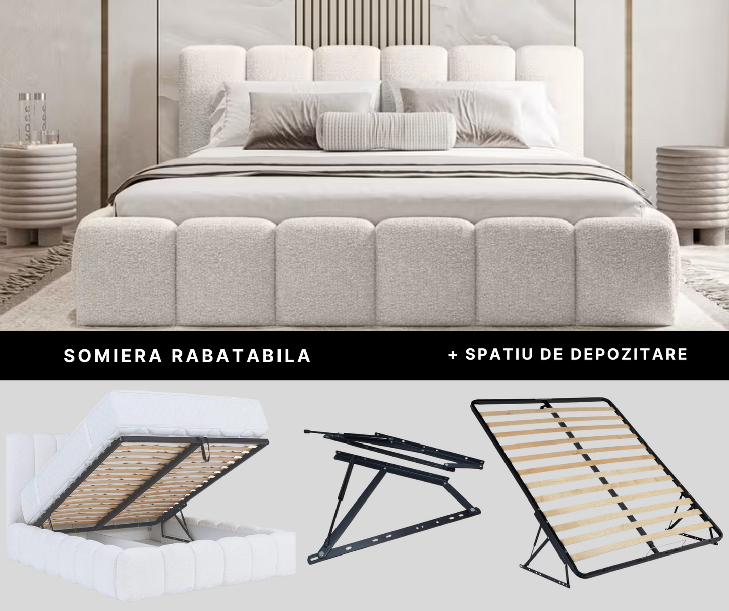 Pat Havana 1E, material bouclé, ivory, dimensiuni multiple