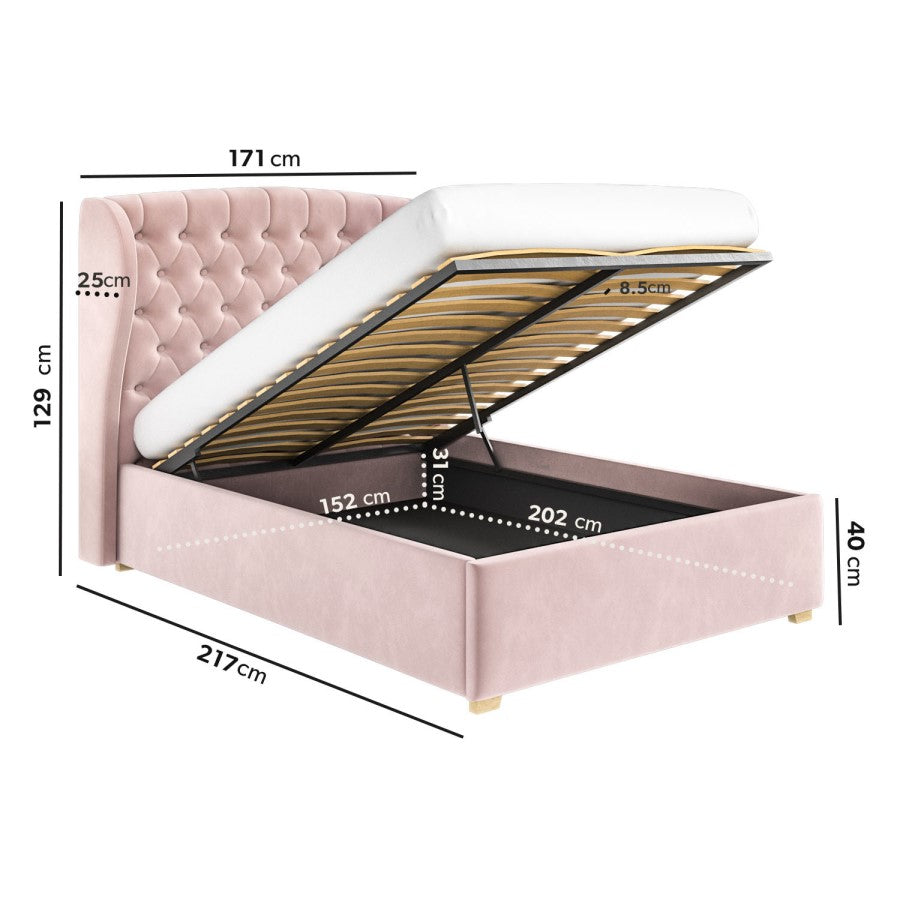 Pat Venetia, material catifelat roz, dimensiuni multiple