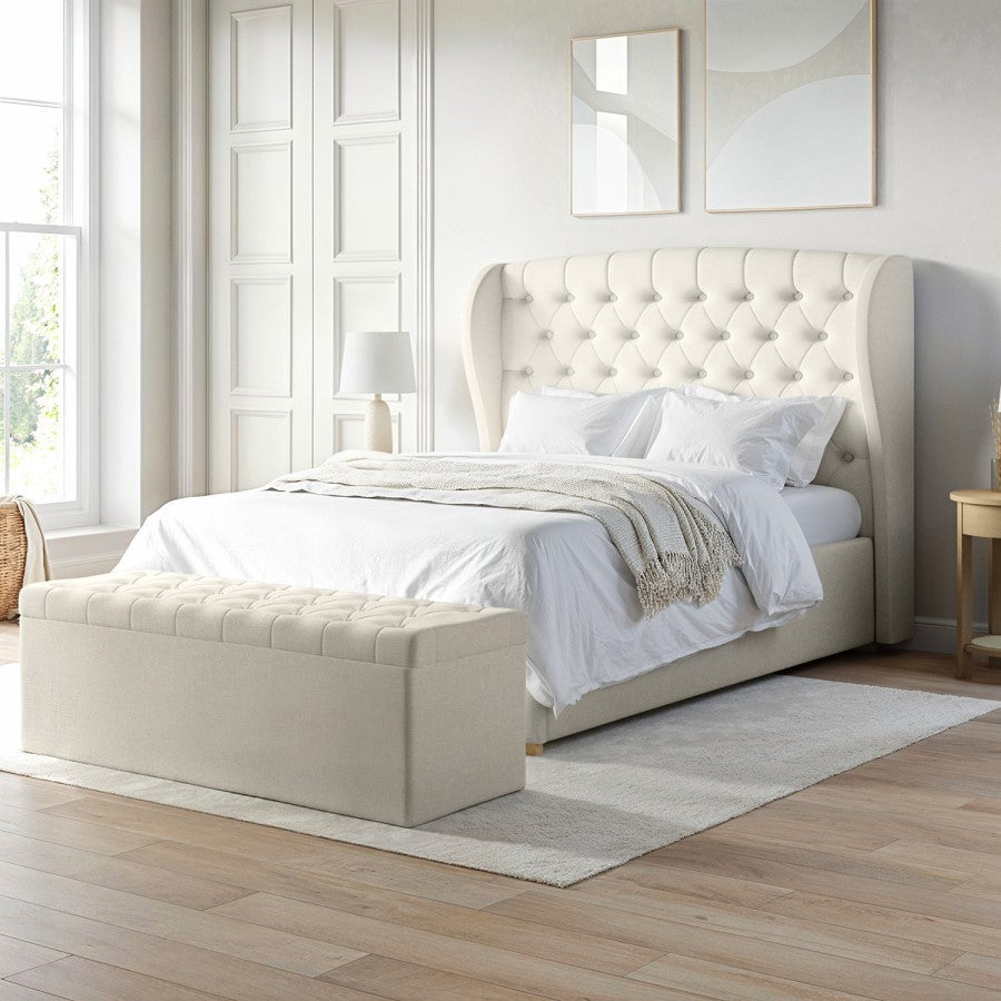 Pat Venetia, material catifelat crem, dimensiuni multiple