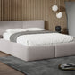 Pat matrimonial Imperio, gri bouclé, design unic, dimensiuni multiple
